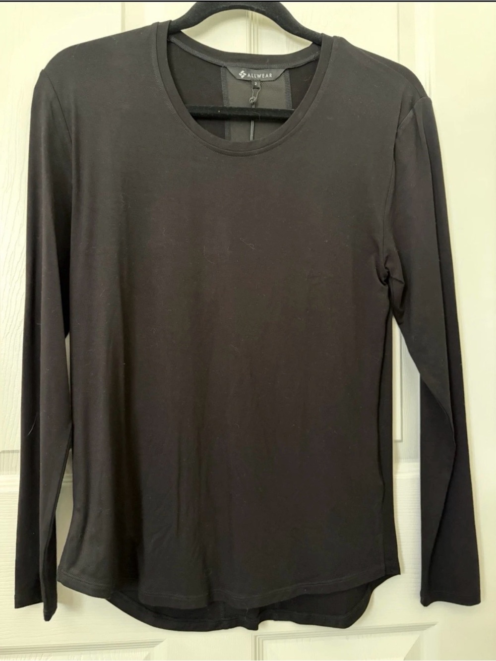Allwear Modal Long Sleeve Scoop Neck Tee - Black